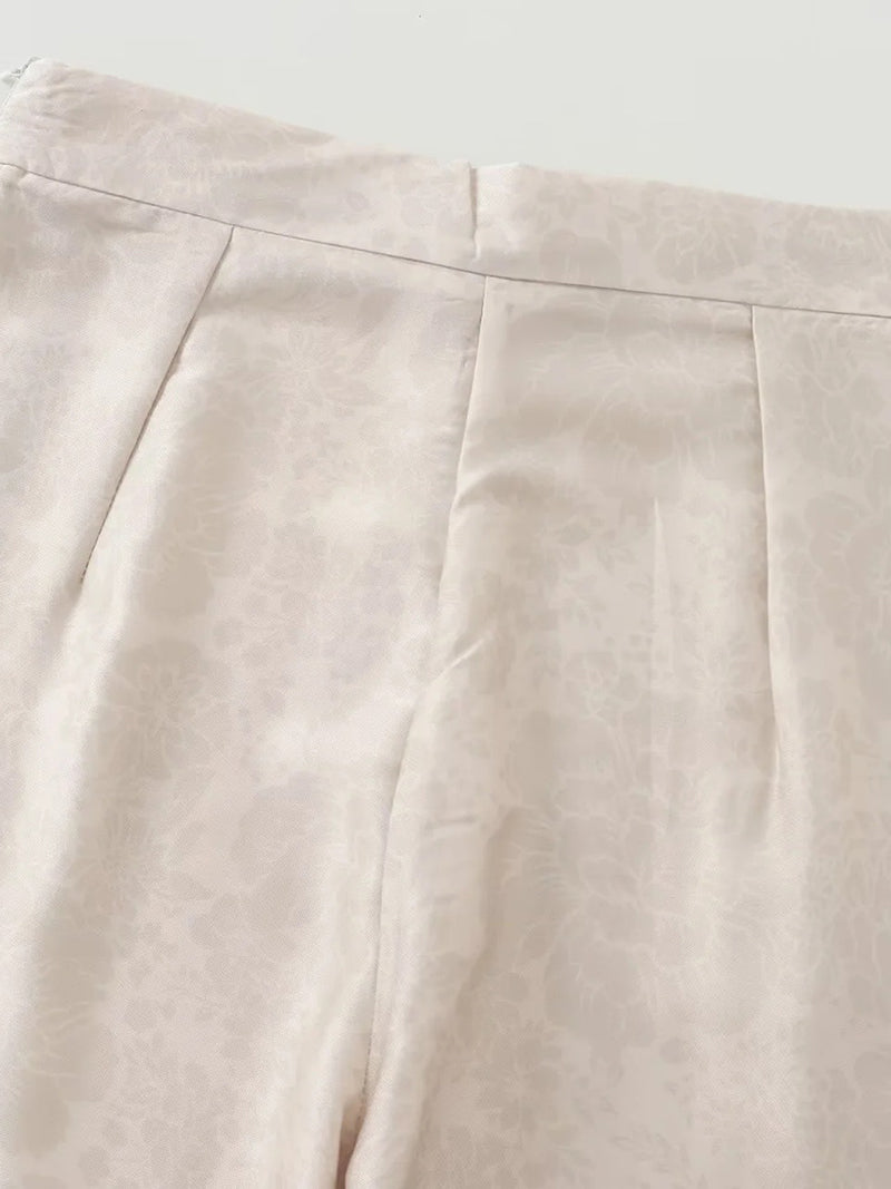 Floral Print Blazer and Pants Set