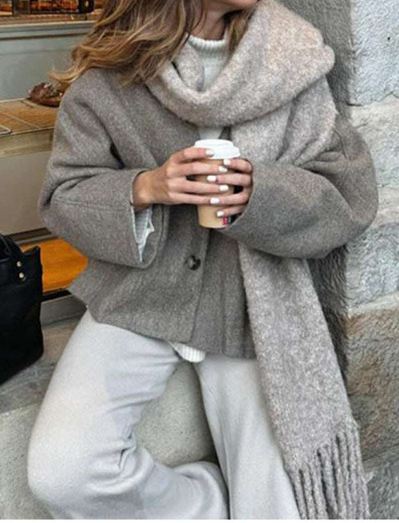 Oversized Button-Up Wool Coat