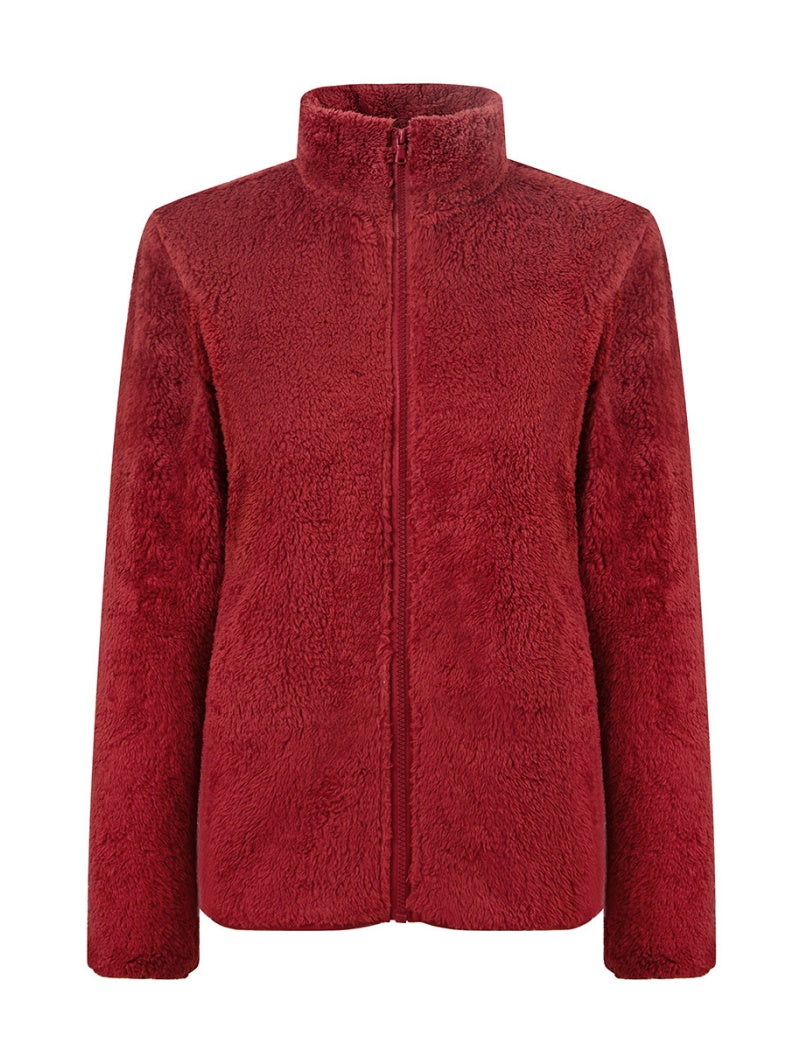 Fleece Zip-Up Jacket with Stand Collar