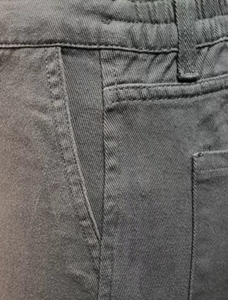 Denim Semi-Elastic Cargo Pants