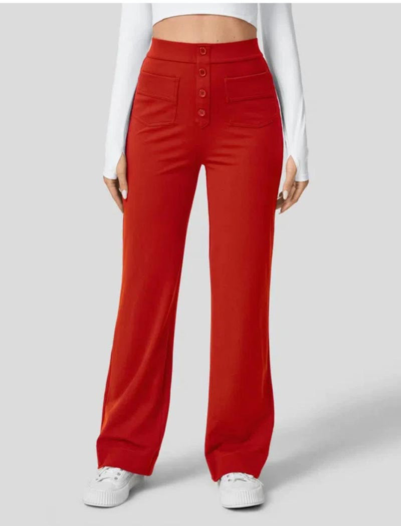 High-Rise Buttoned Pants
