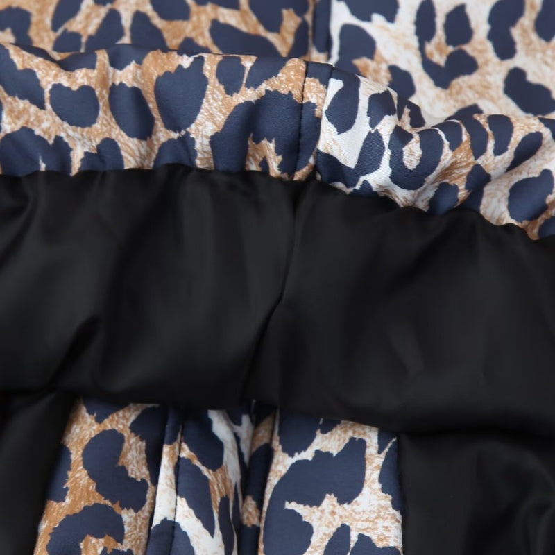 Leopard Print Zip-Up Puffer Jacket