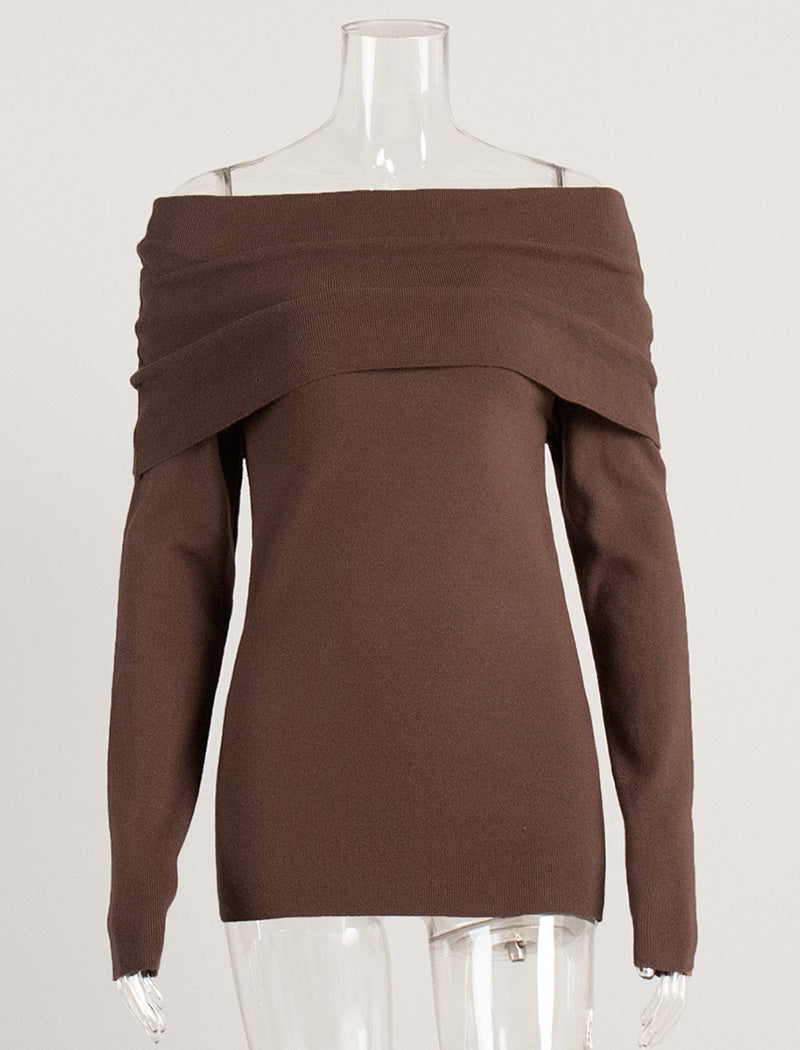 Off-Shoulder Knit Sweater Top