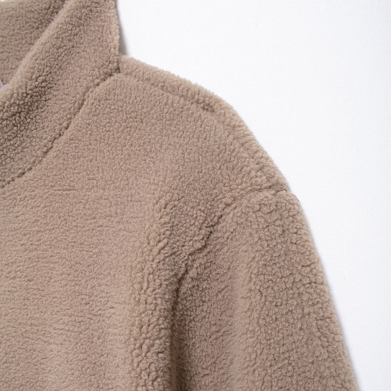 Zip-Up Teddy Jacket with Oversized Fit