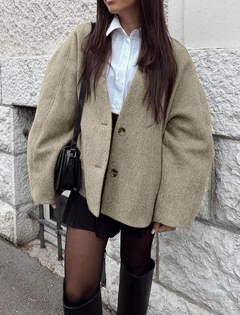 Oversized Button-Up Wool Coat