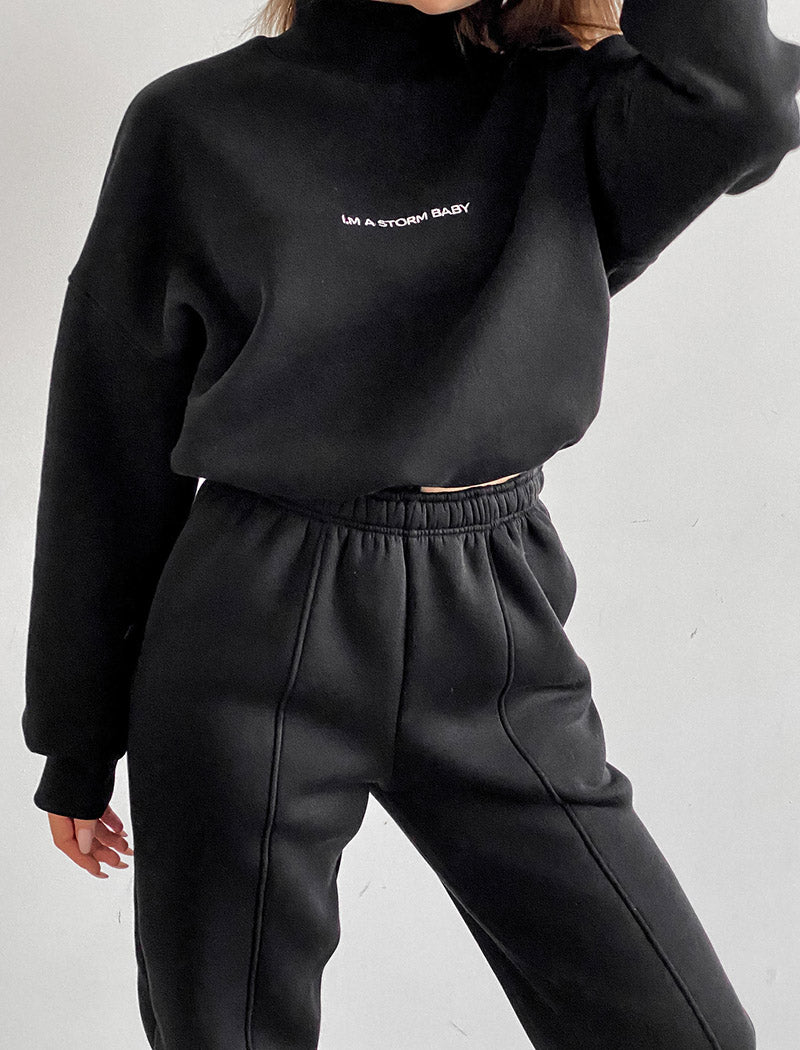 High-Neck Relaxed Jogger Set