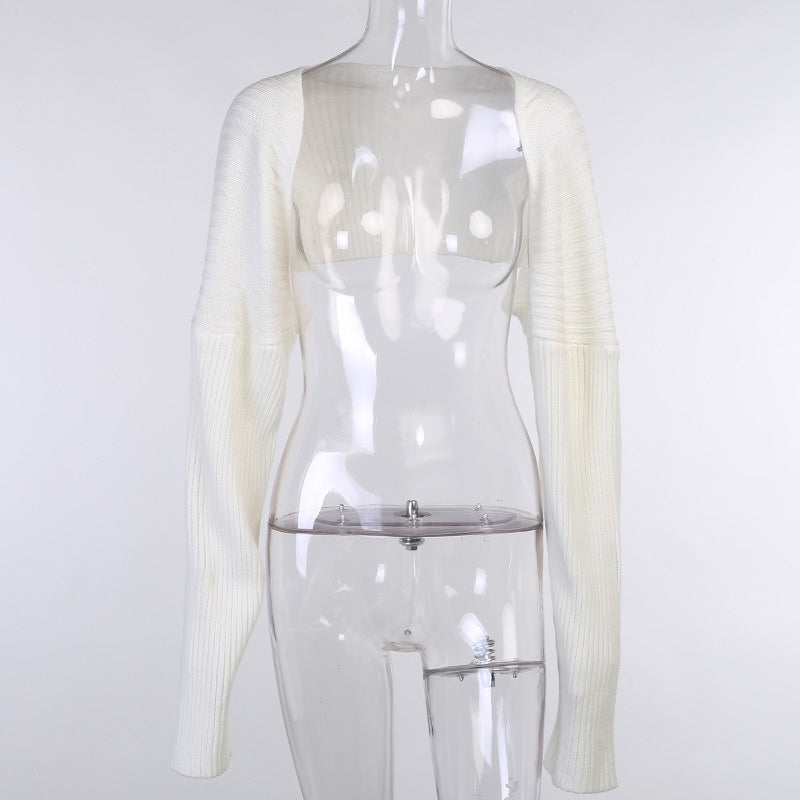 Ribbed Knit Arm Warmer Bolero