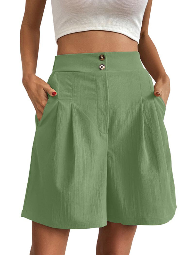 High-Rise Buttoned Shorts