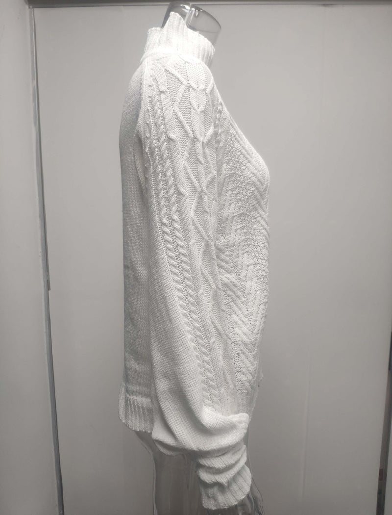 Cable Knit Balloon Sleeve Pullover