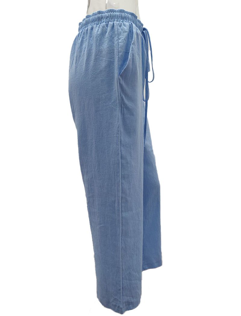 Drawstring Wide-Leg Pants