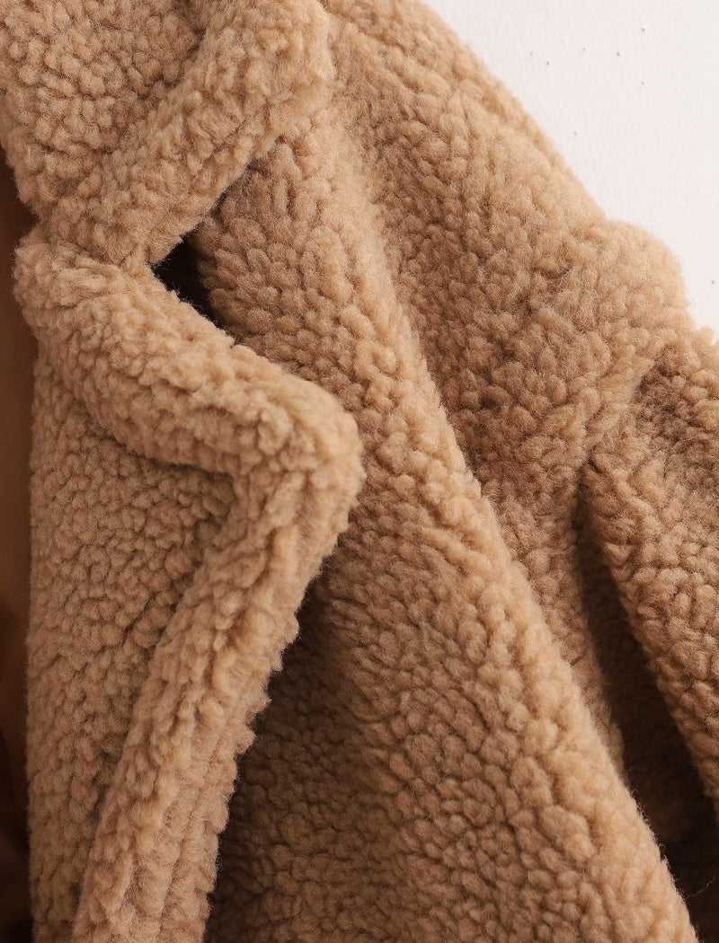 Teddy Coat with Notched Lapels