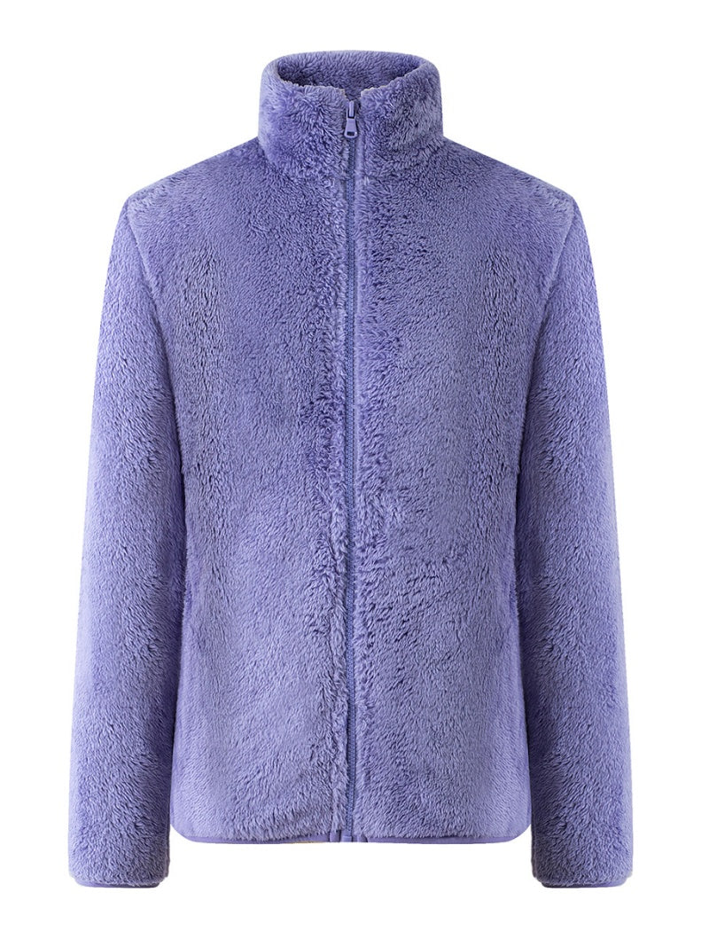 Fleece Zip-Up Jacket with Stand Collar