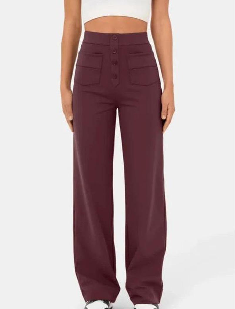High-Rise Buttoned Pants