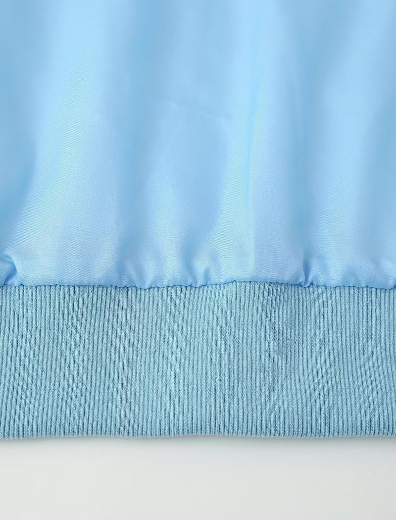 Floral Print Zipper Bomber Quilted Jacket