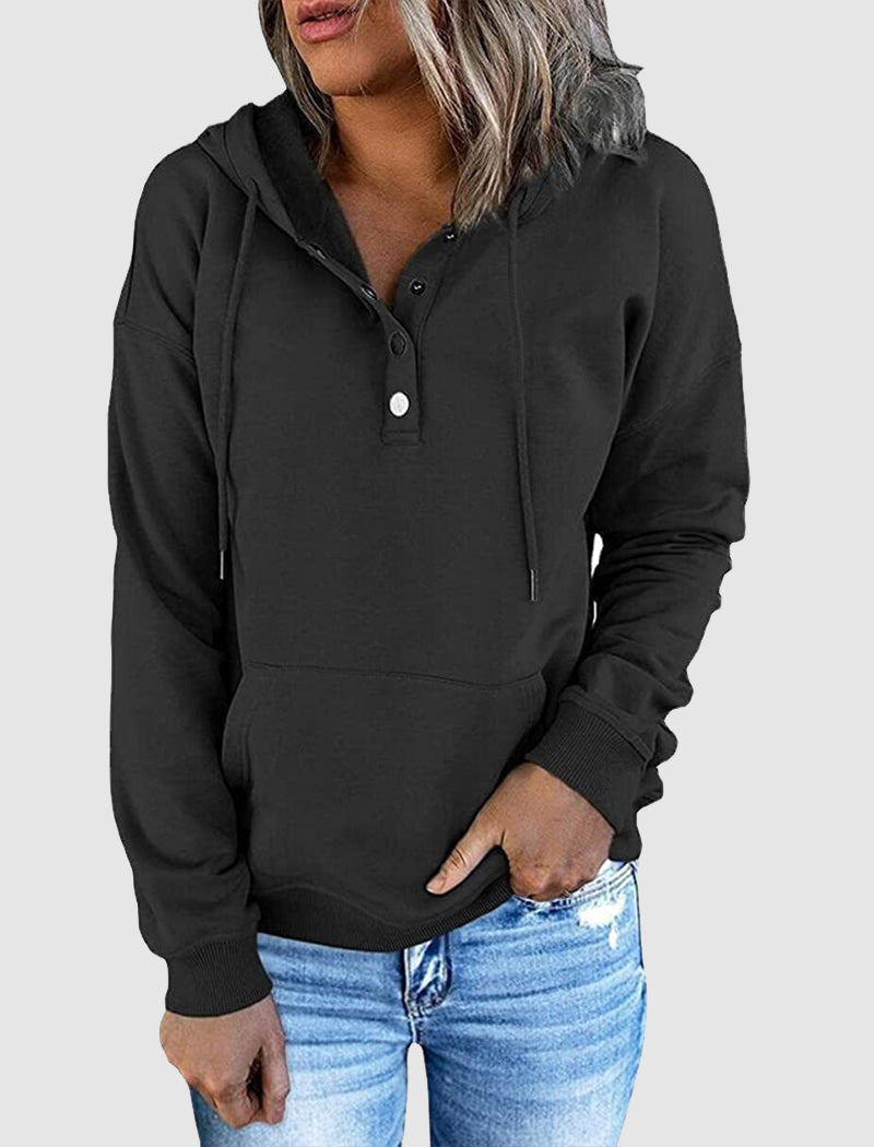 Solid Drawstring Hoodie