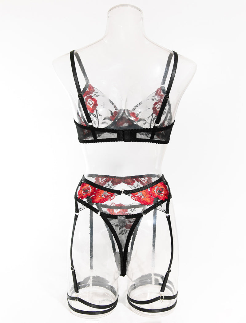 Mesh Shaping Bra & Panty 4 Pieces Set