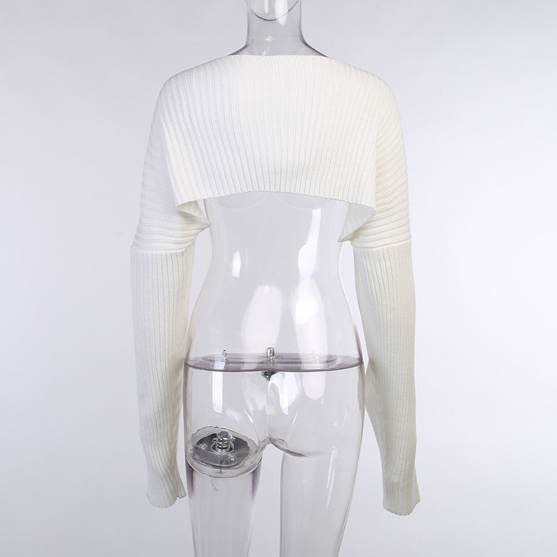 Ribbed Knit Arm Warmer Bolero