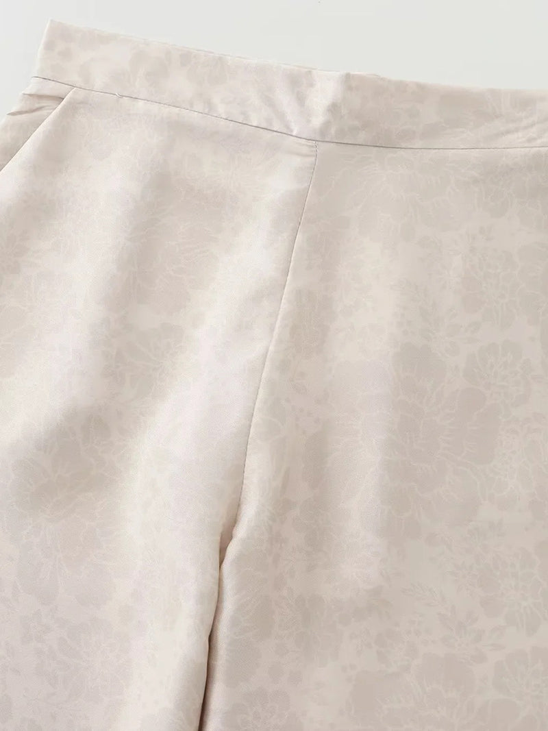 Floral Print Blazer and Pants Set