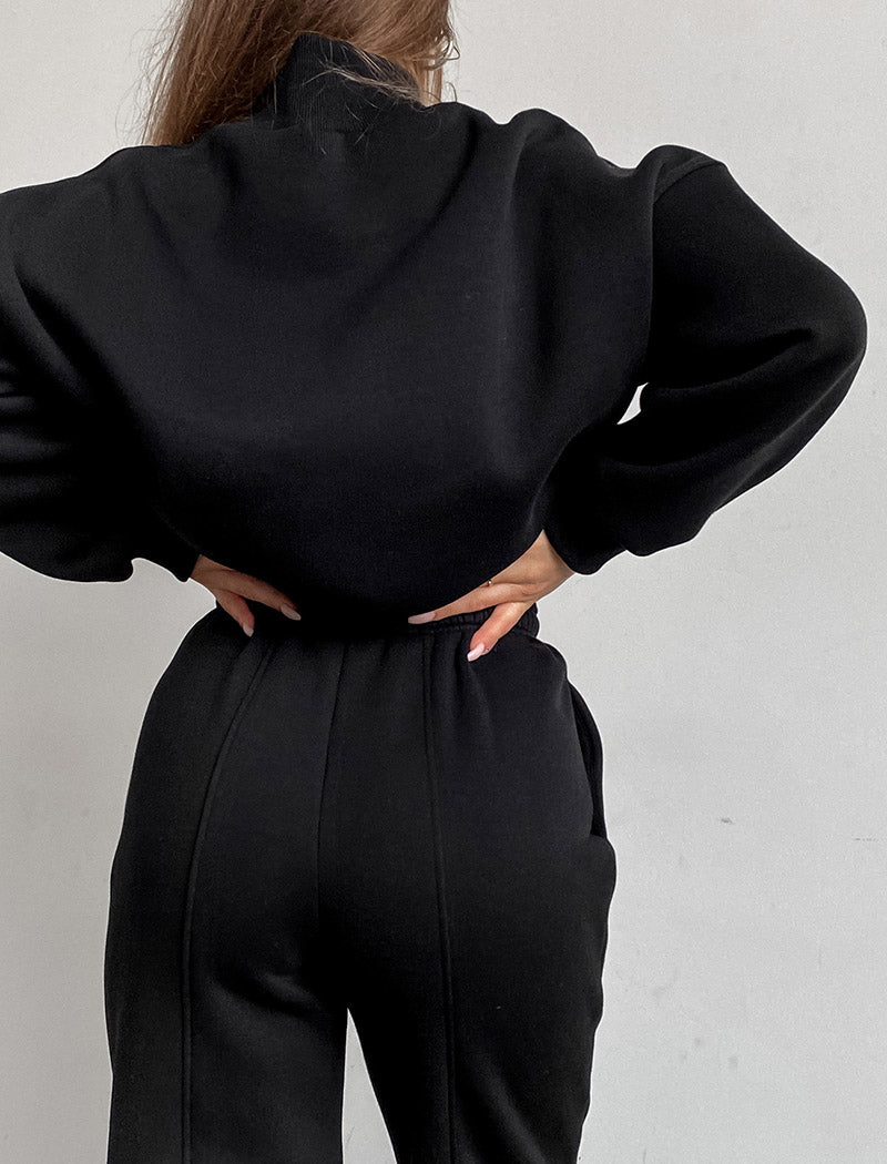 High-Neck Relaxed Jogger Set