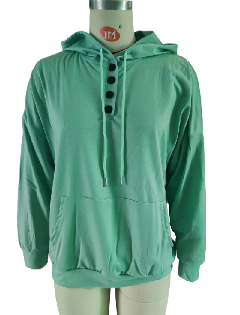 Solid Drawstring Hoodie