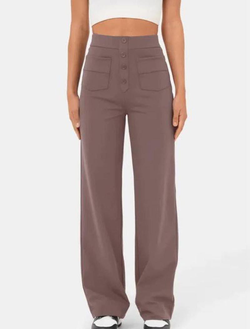 High-Rise Buttoned Pants