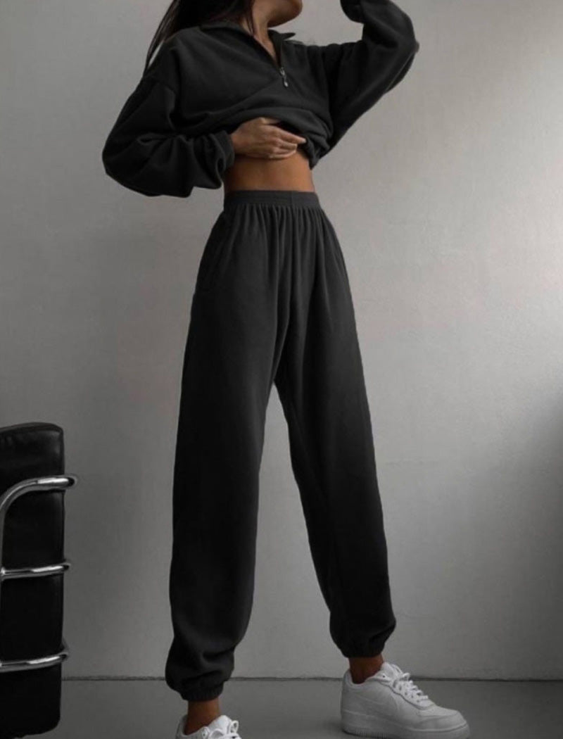 Fleece Zip-Up Lounge Set