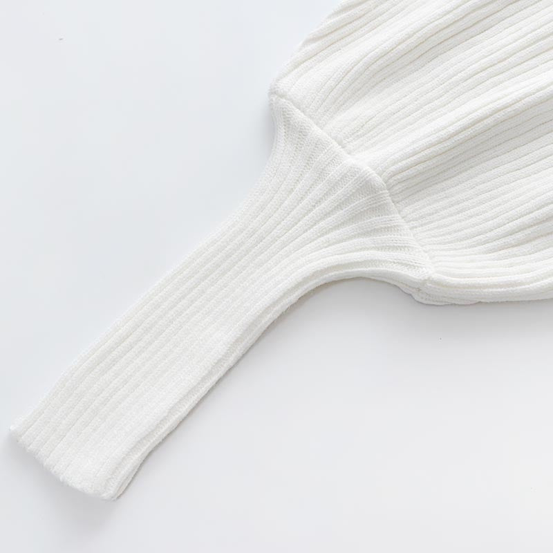 Solid Color Knit Sweater Loose Fit