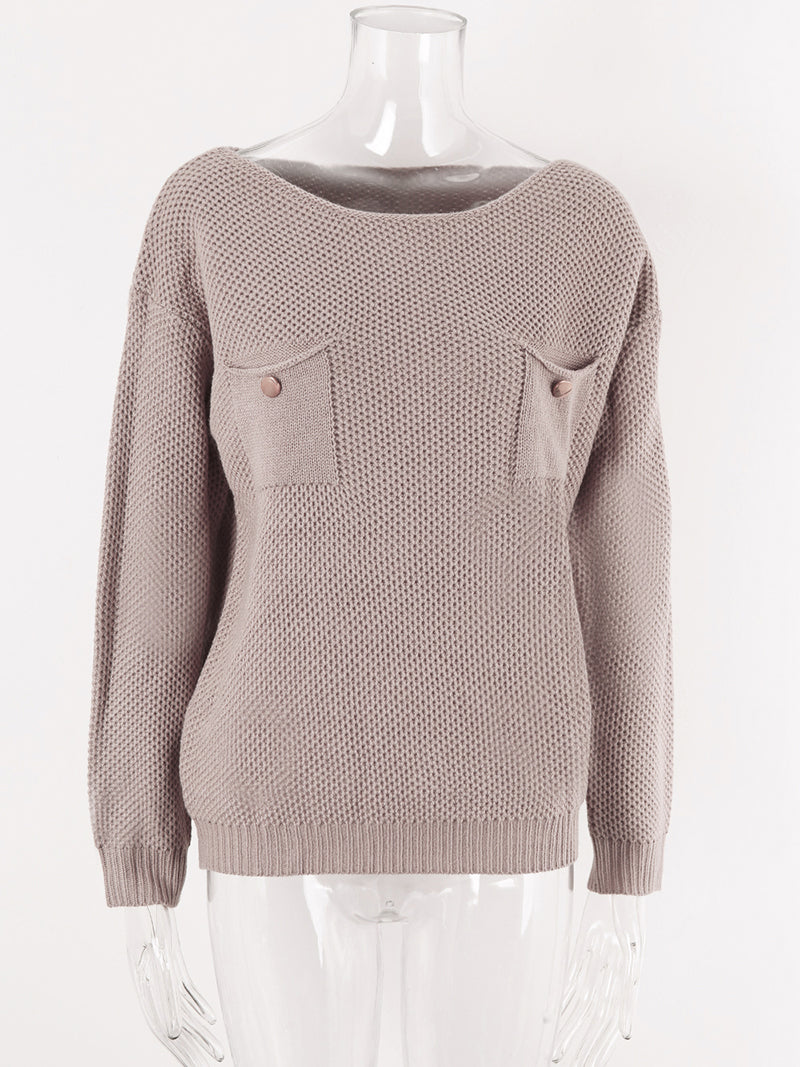 Solid Pocketed Sweater