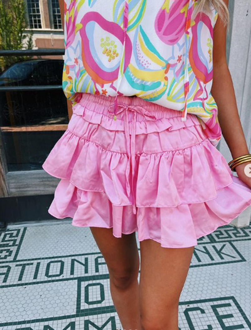 Layered Ruffle Mini Skirt