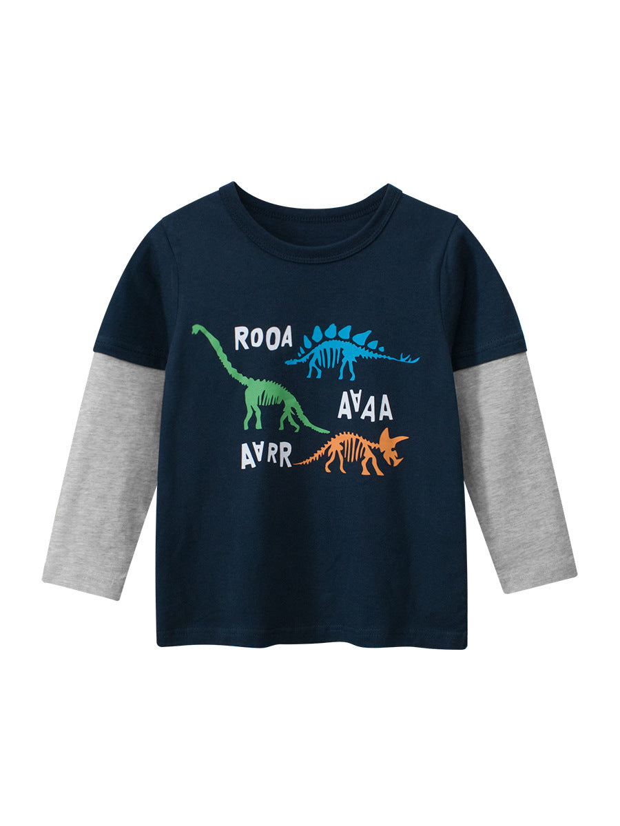 Dinosaur Patchwork Long-Sleeve Tee (Kids)