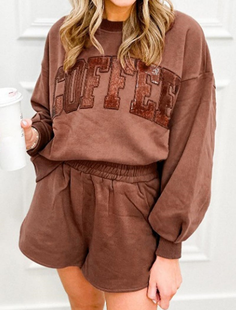 Letter Graphic Top and Shorts Set