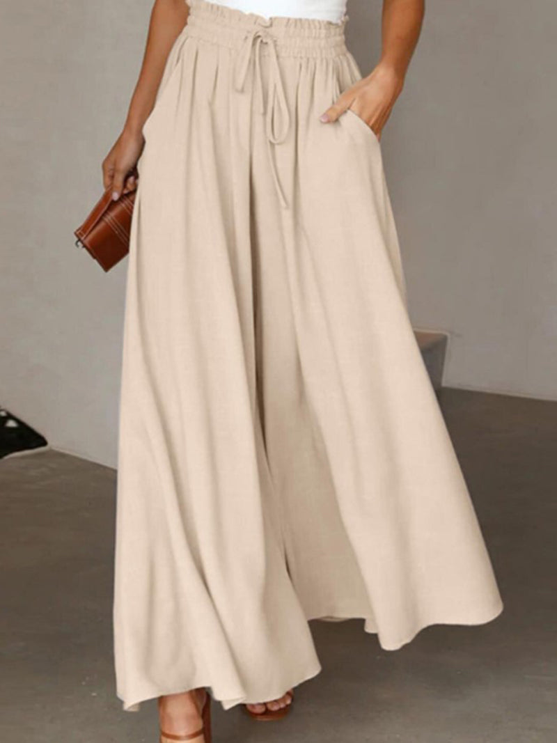 Drawstring Wide-Leg Pants