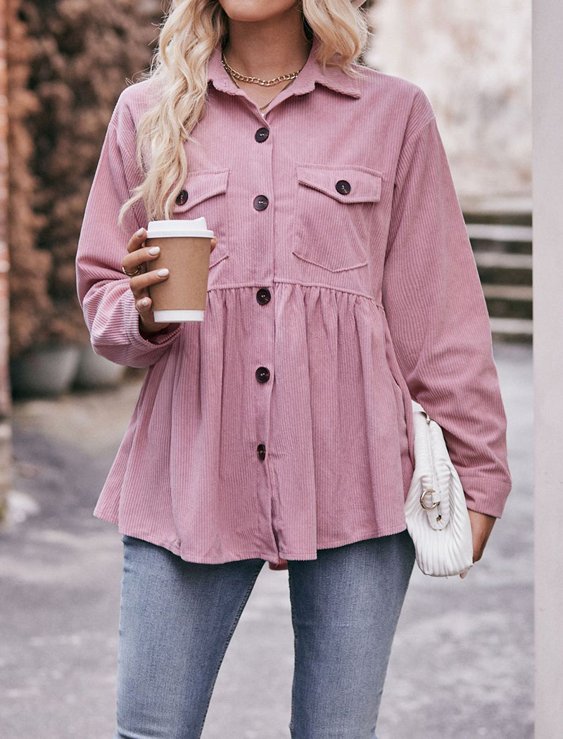 Button-Down Shirt with Flap Pockets