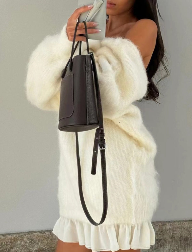 Backless Fuzzy Sleeveless Sweater