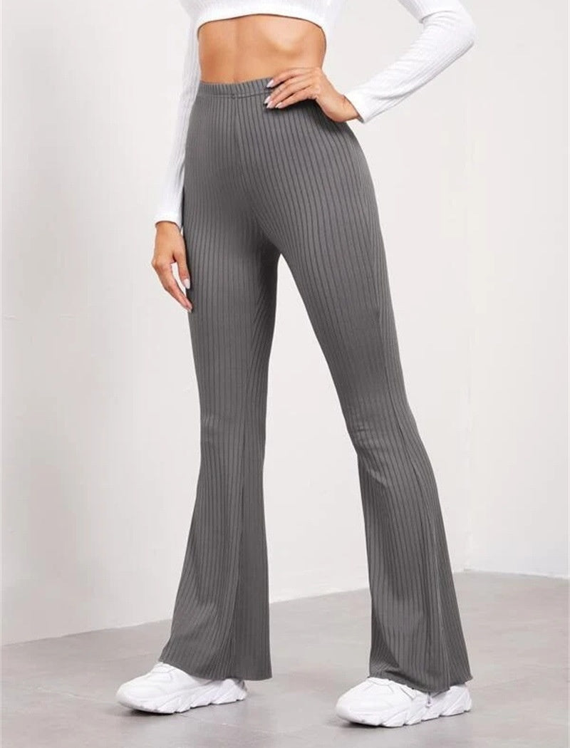 High-Waist Flared Track Pants