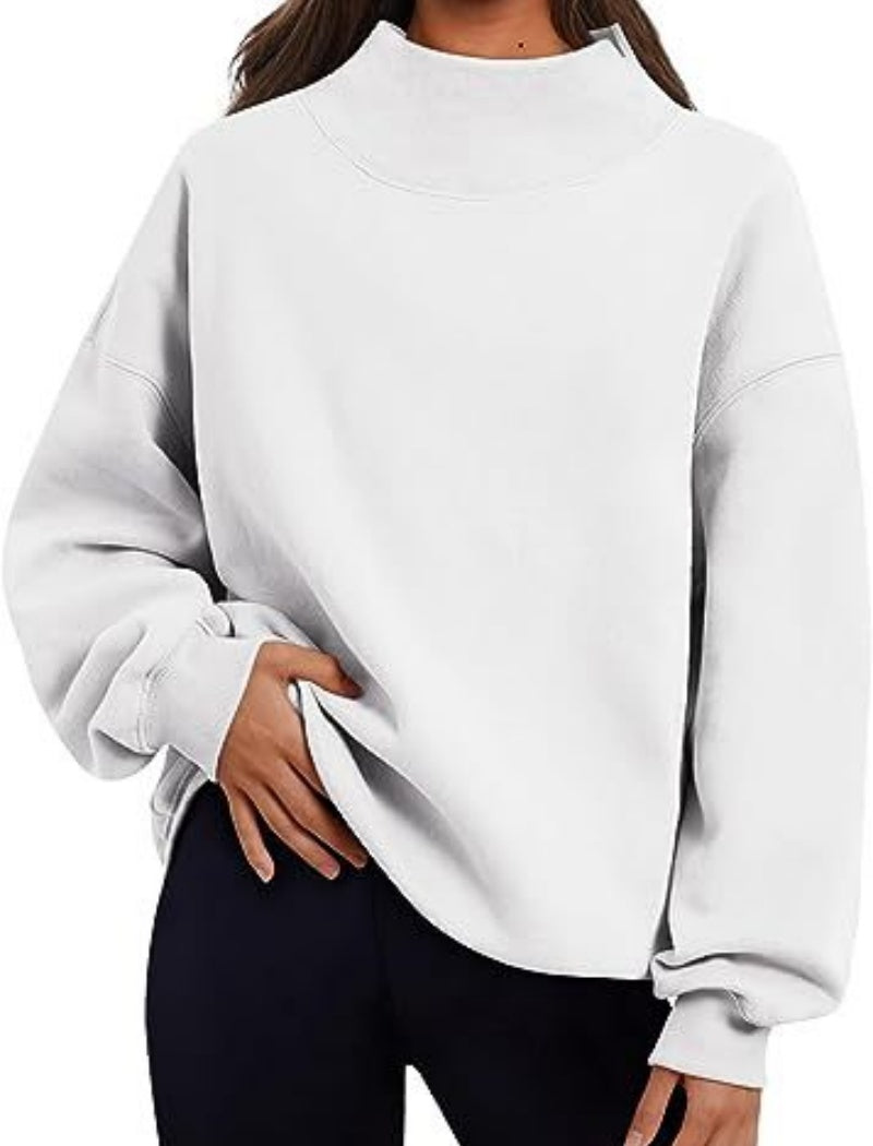 Mock Neck Oversized Pullover