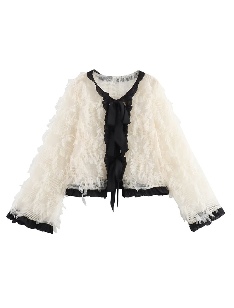 Ruffled Cropped Jacket