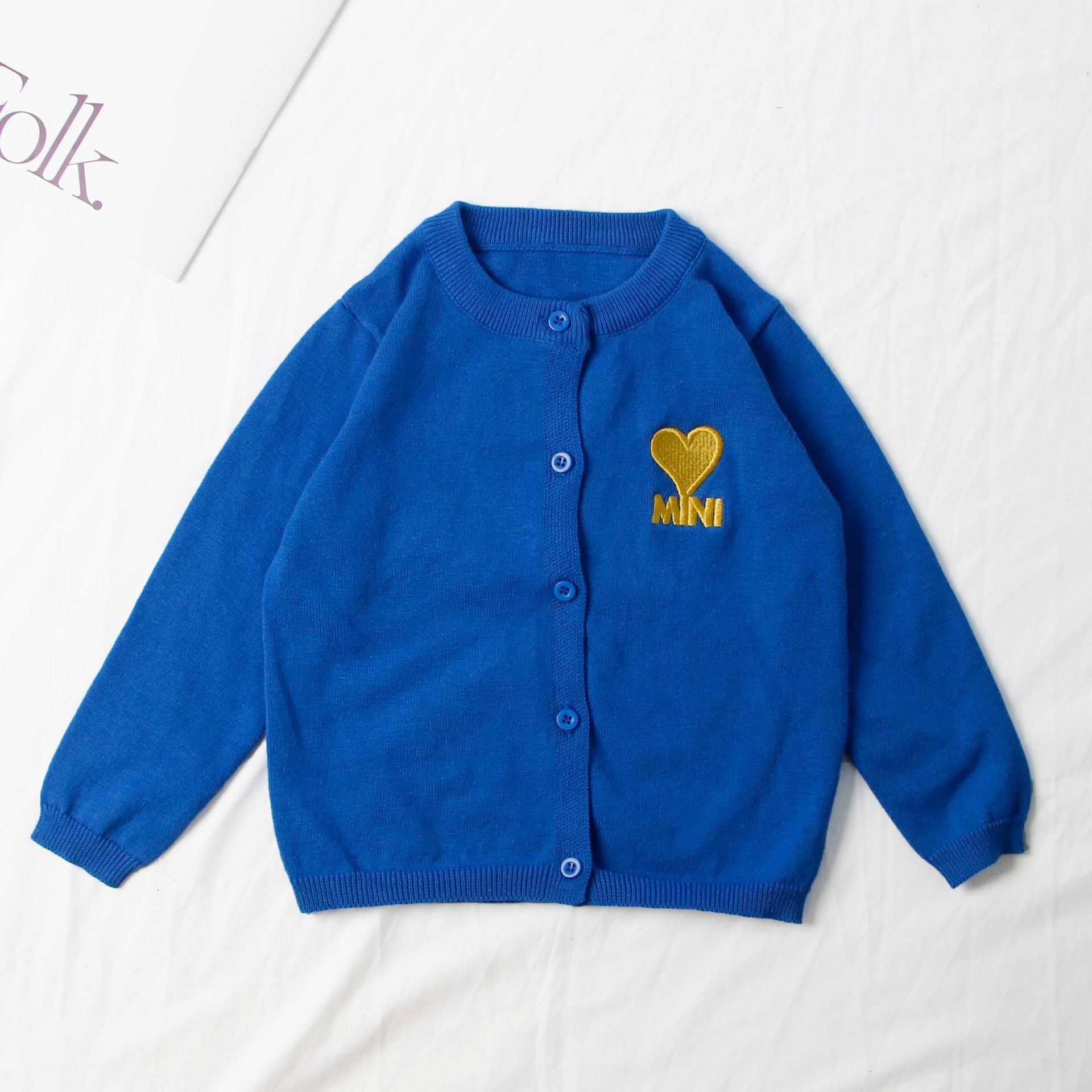 Heart Graphic Button-Up Cardigan (Kids)