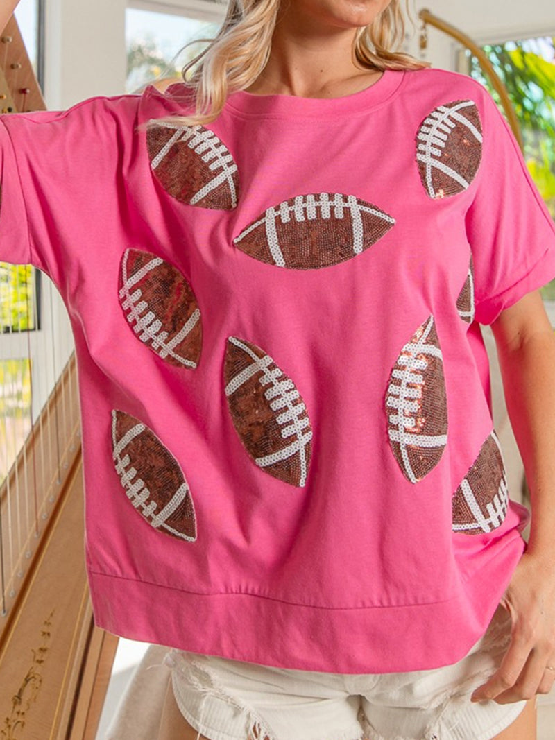 Sequin Football Graphic Tee