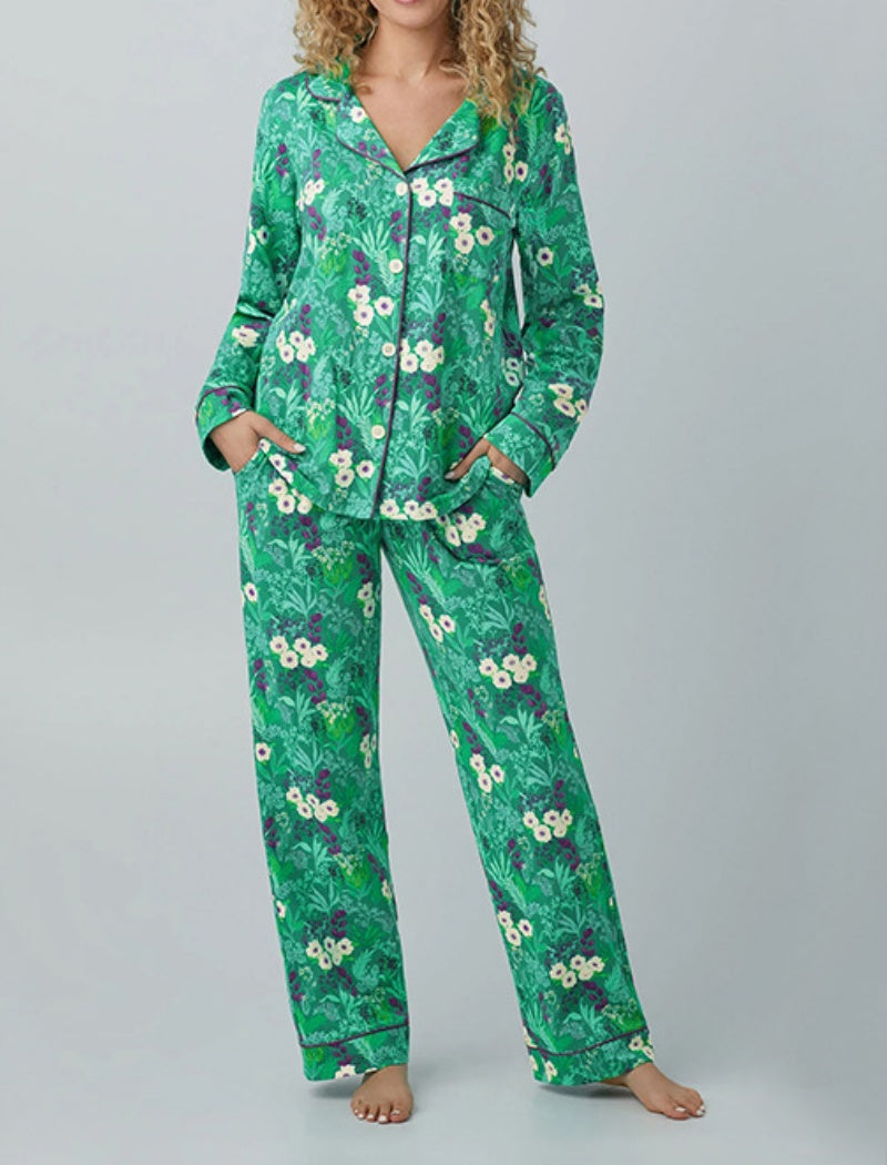 Buttoned Pajama Set with Playful Print