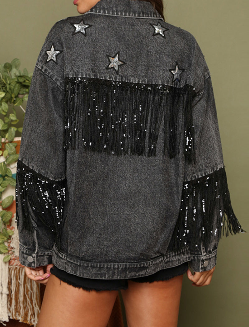 Star Fringe Denim Jacket