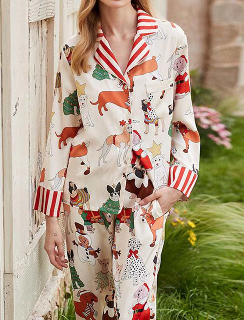 Playful Animal Print Pajama Set