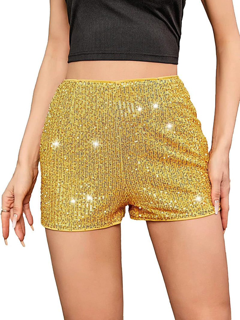 Sequined High-Waist Shorts