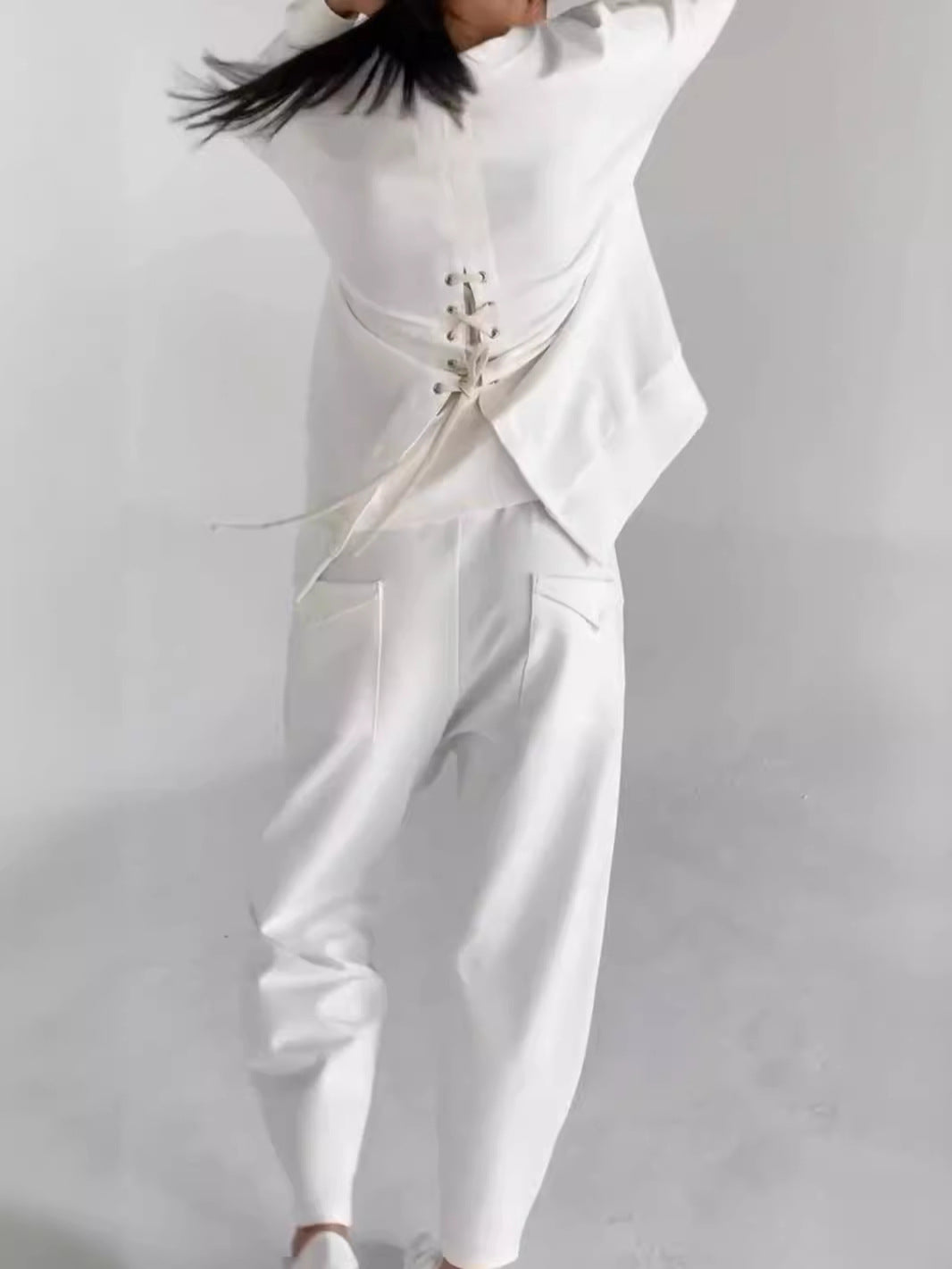 Back-Tie Top and Cargo Pants Set