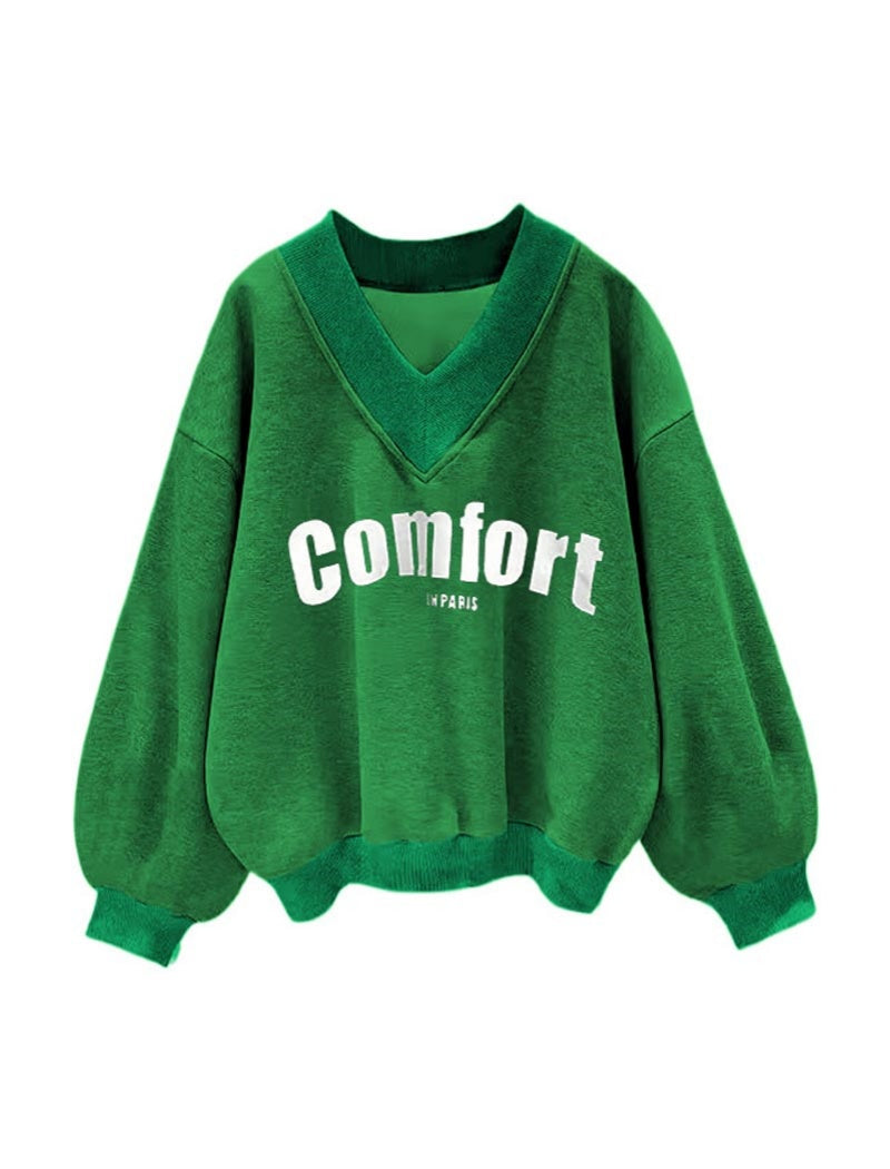 V-Neck Comfort Print Pullover