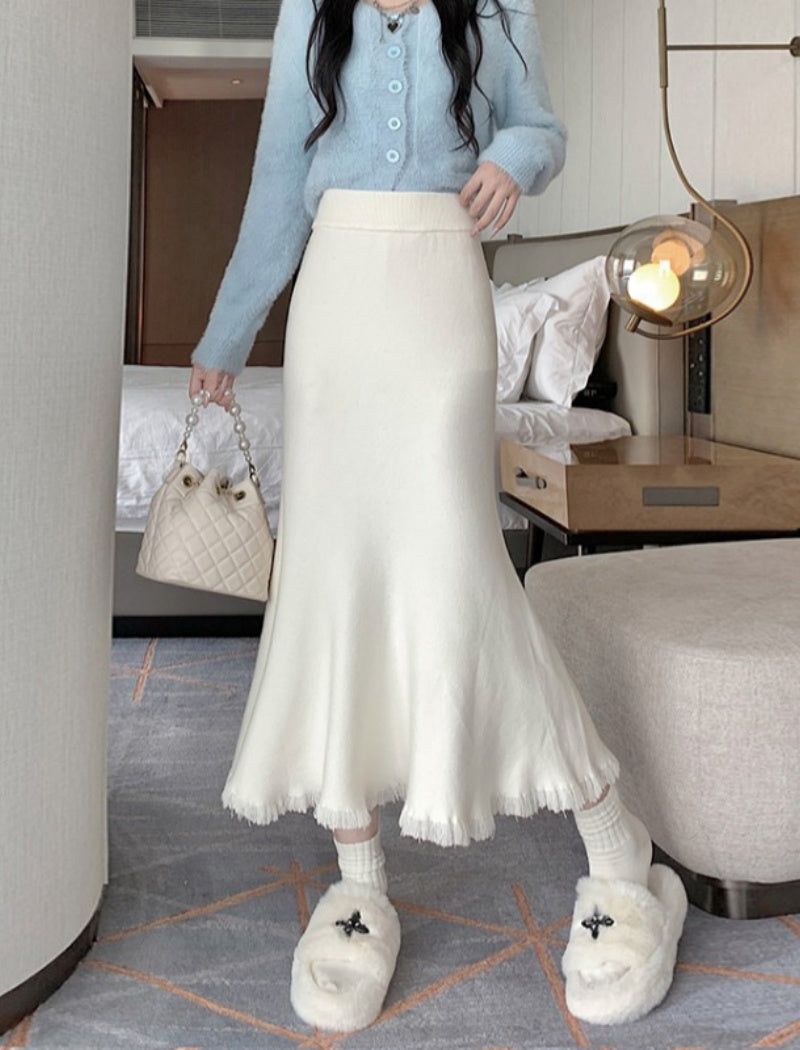 Elegant Flared Hem Midi Skirt