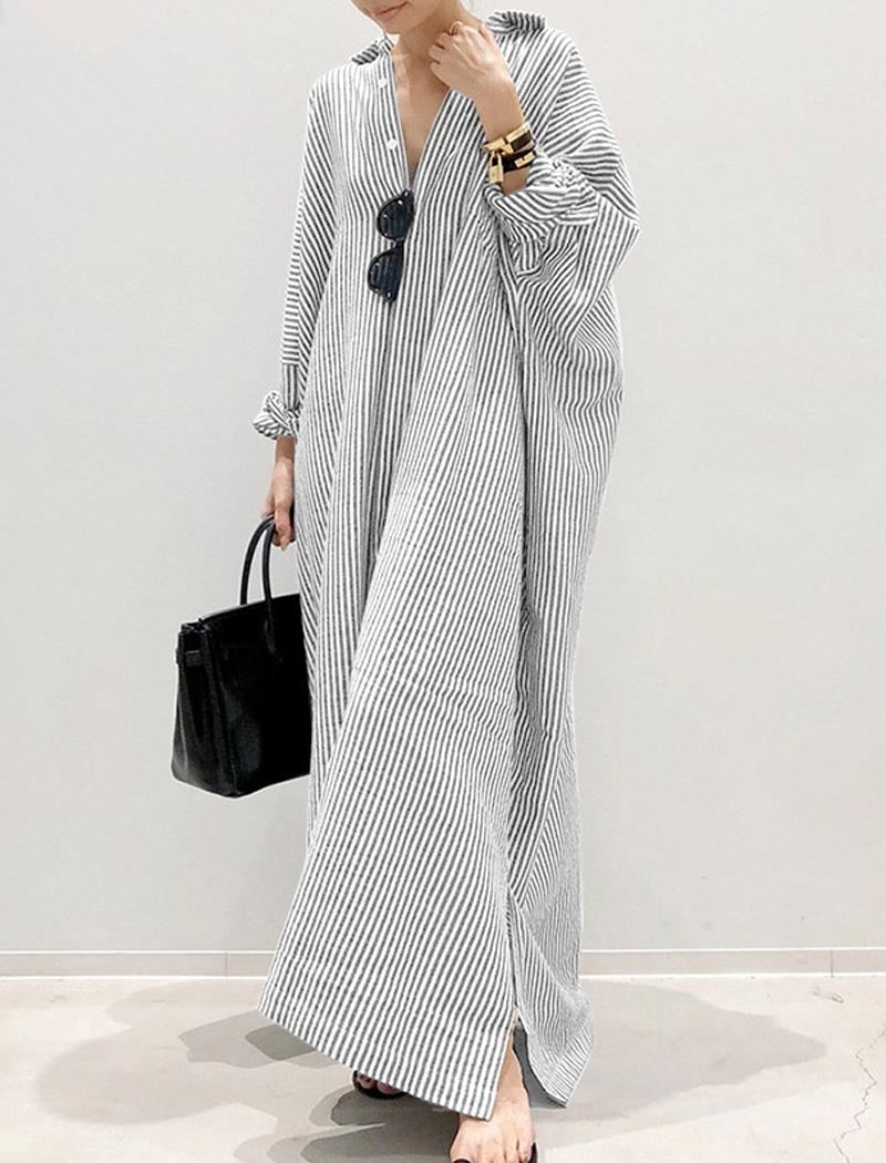 Oversized Striped Maxi Dress