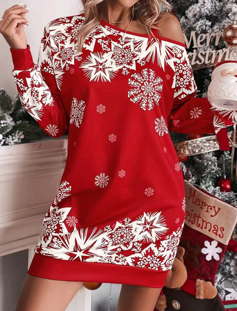 Cozy Snowflake Print Tunic for Holiday Gatherings