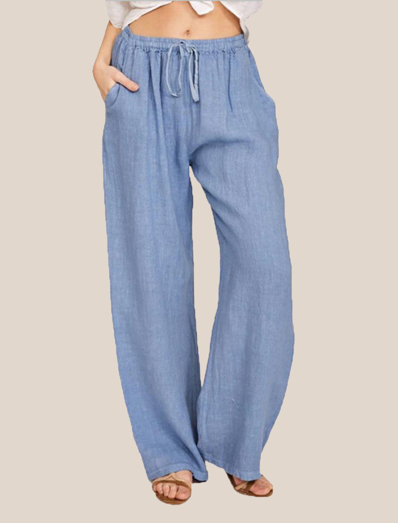 Drawstring Wide-Leg Pants