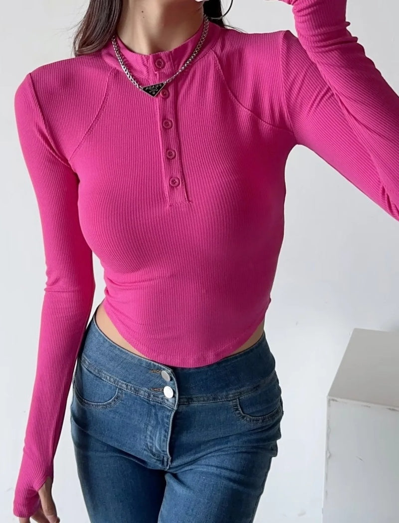 Ribbed Slim Fit Thumbhole Top